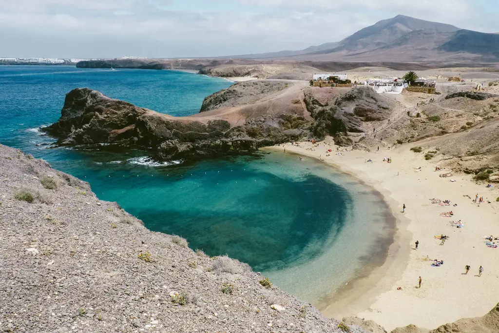Vista aérea de Playa Papagayo, Lanzarote